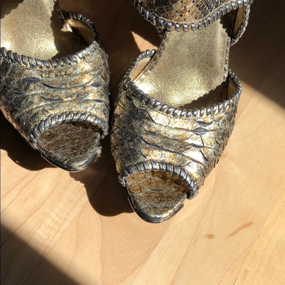 Devi Kroell Python Silver Sandals - Picture 6 of 6